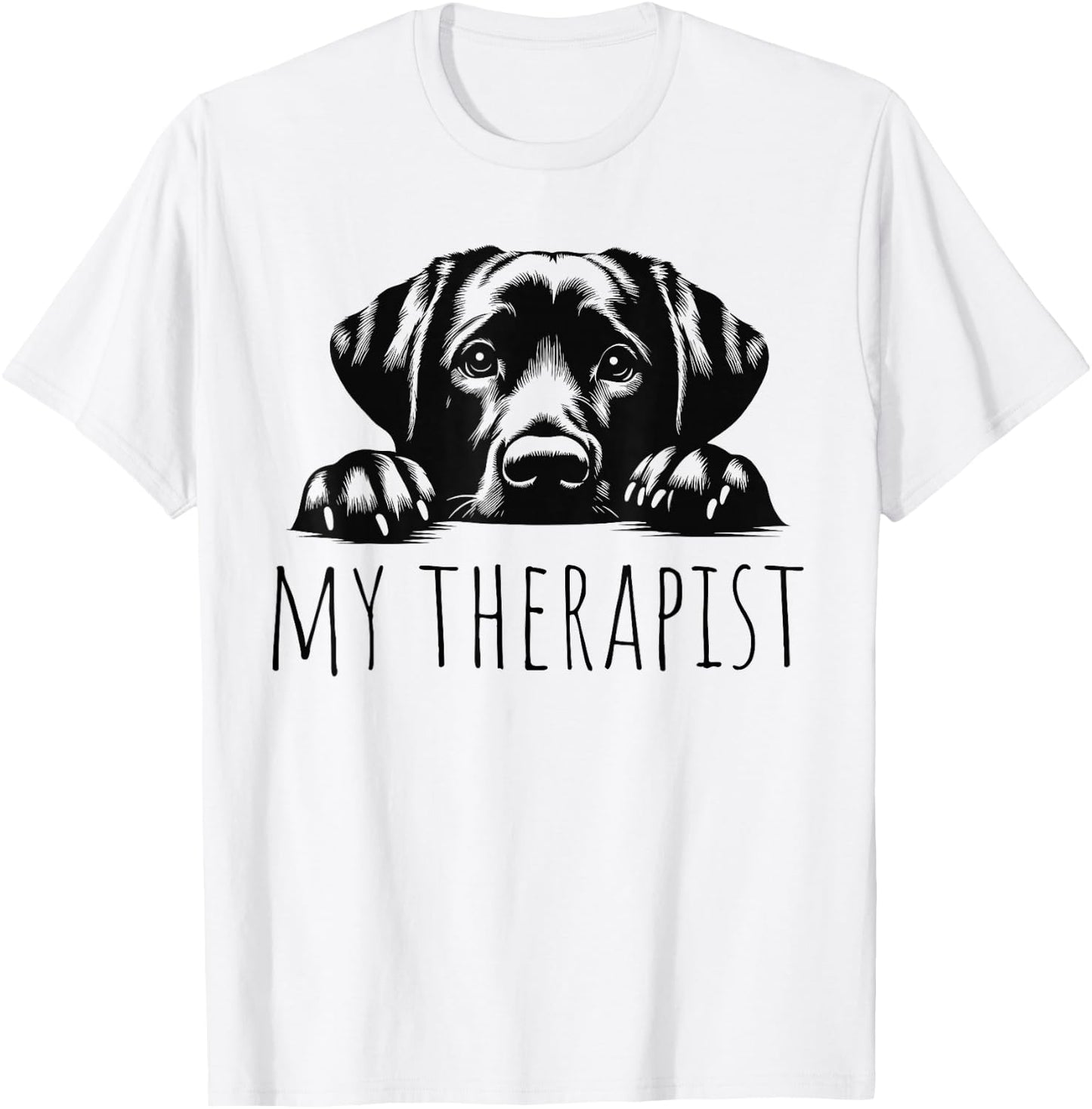 LABLOVE -Adult Dog Lovers All Ages Grey Cartoon Modern Classic Fit Round Collar Short Sleeve T-Shirt - T-Shirt | White