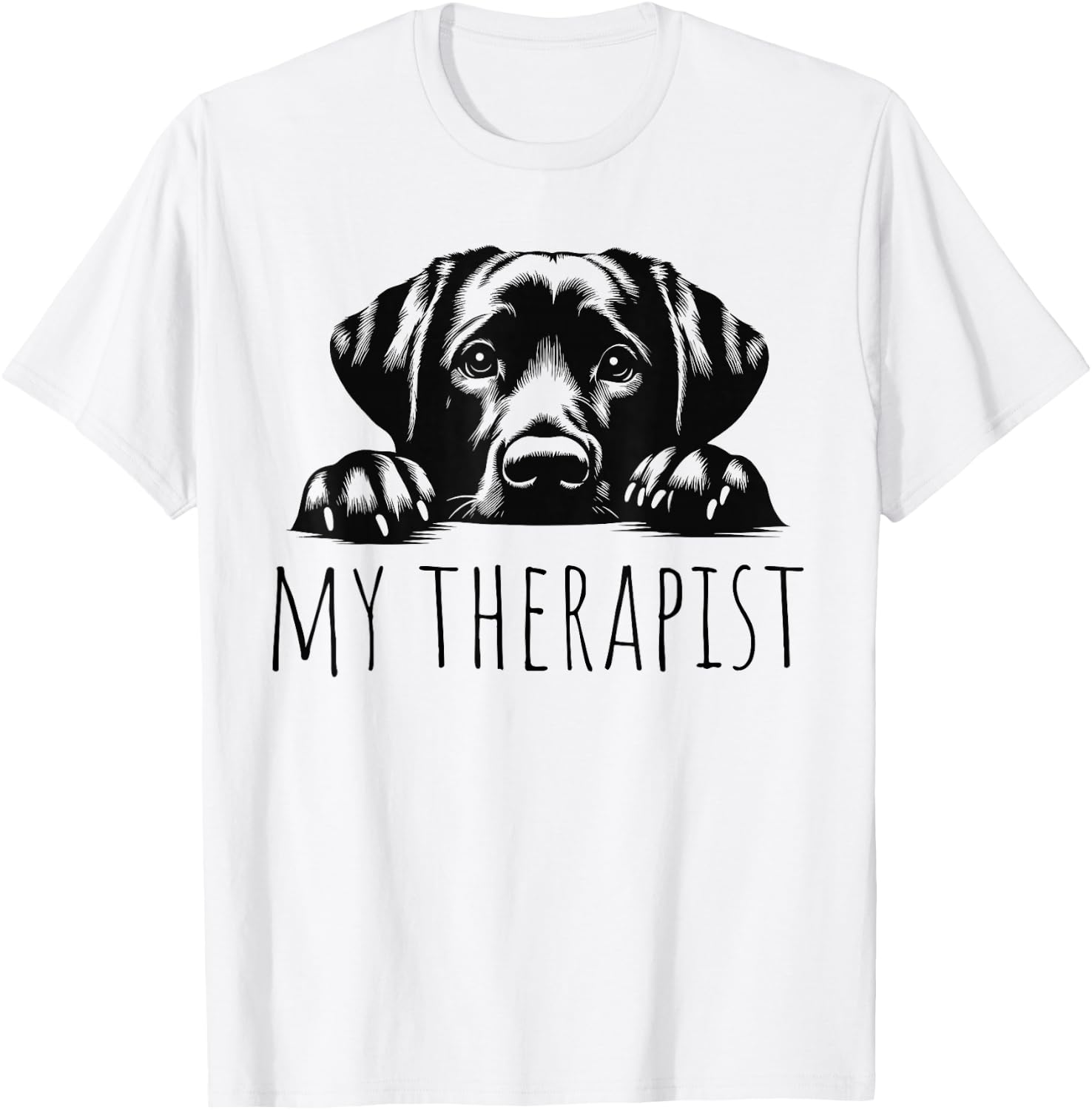 LABLOVE -Adult Dog Lovers All Ages Grey Cartoon Modern Classic Fit Round Collar Short Sleeve T-Shirt - T-Shirt | White