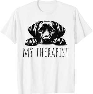LABLOVE -Adult Dog Lovers All Ages Grey Cartoon Modern Classic Fit Round Collar Short Sleeve T-Shirt - T-Shirt | White