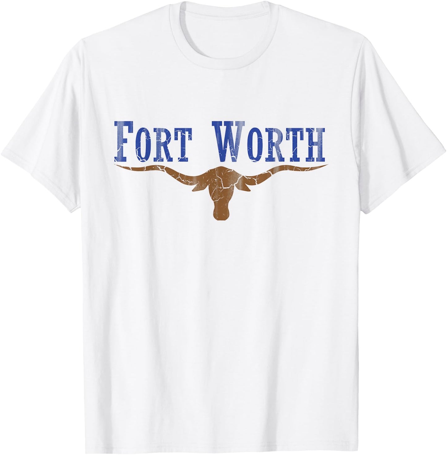 Vintage Fort Worth Texas Flag Men Women Kids T-Shirt - T-Shirt | White
