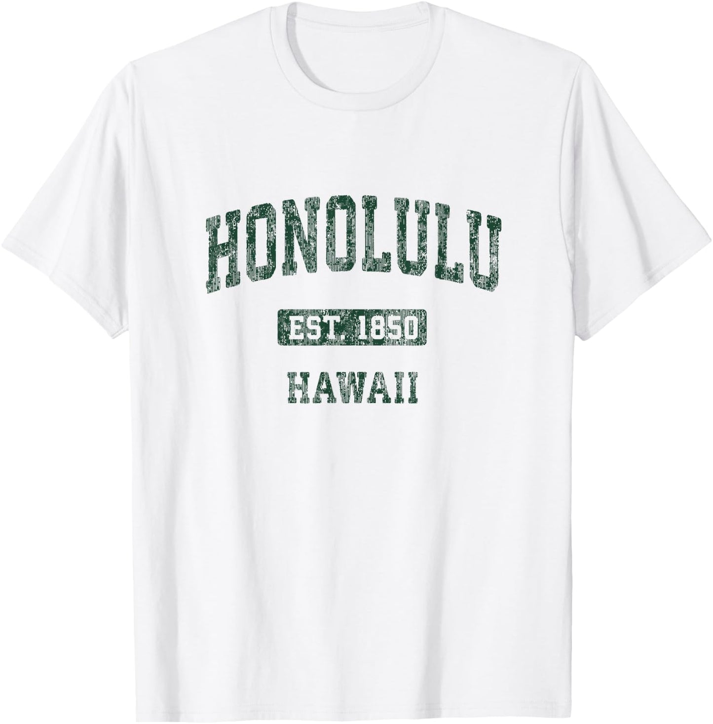 Honolulu Hawaii HI Vintage Athletic Sports Design T-Shirt - T-Shirt | White
