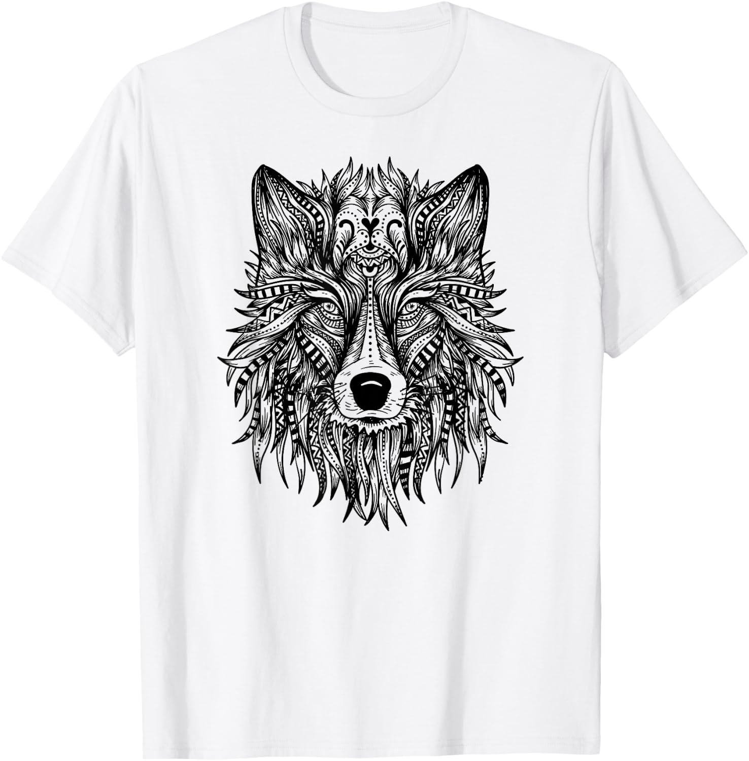 Mandala Wolf Tattoo Art Wolves Lover Shirt Girls Women T-Shirt - T-Shirt | White