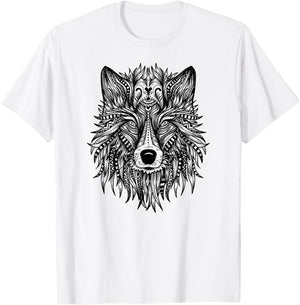 Mandala Wolf Tattoo Art Wolves Lover Shirt Girls Women T-Shirt - T-Shirt | White