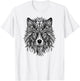 Mandala Wolf Tattoo Art Wolves Lover Shirt Girls Women T-Shirt - T-Shirt | White