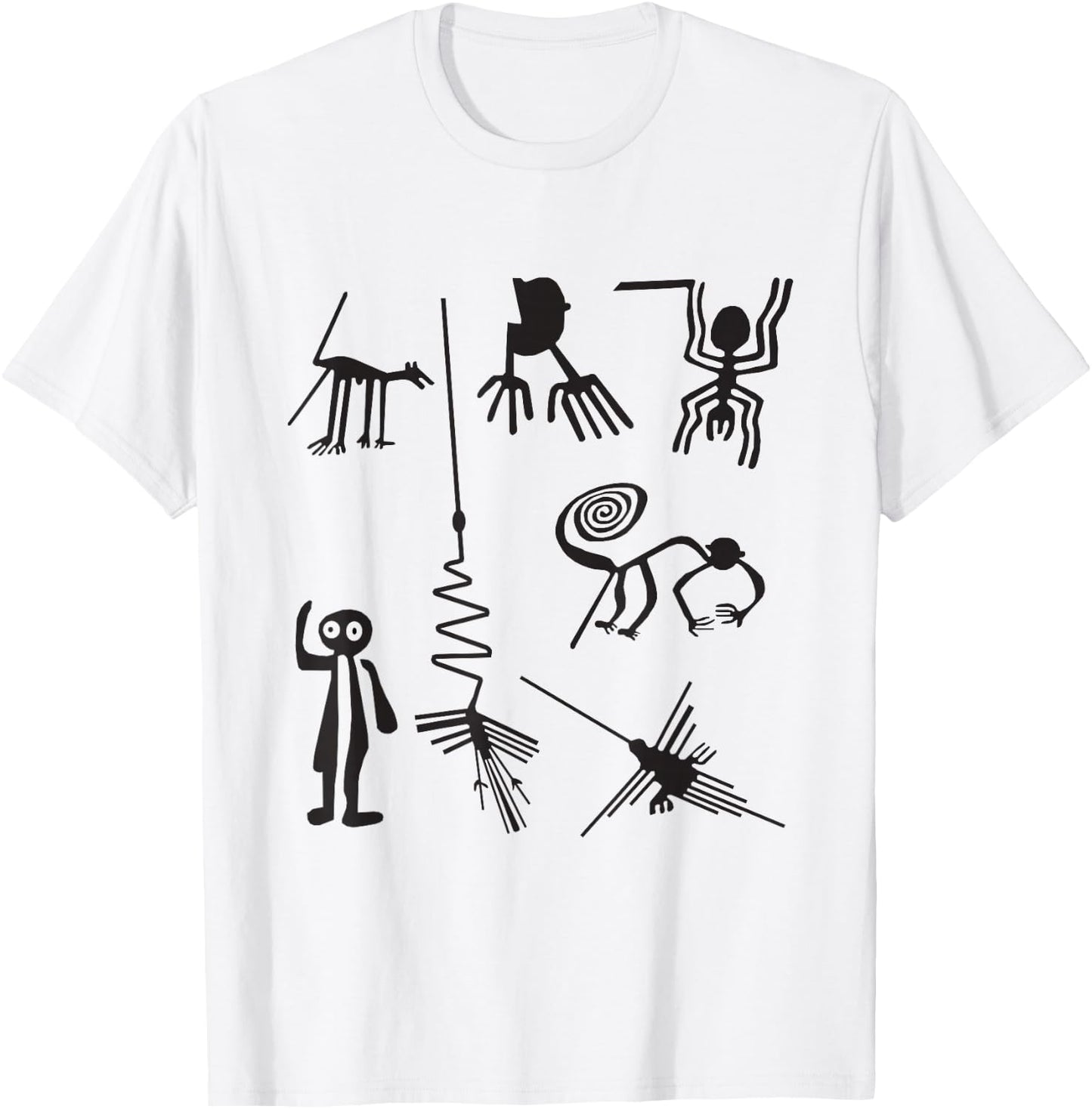 Nazca Lines Ancient UFO Aliens Extraterrestrial Art T-Shirt - T-Shirt | White