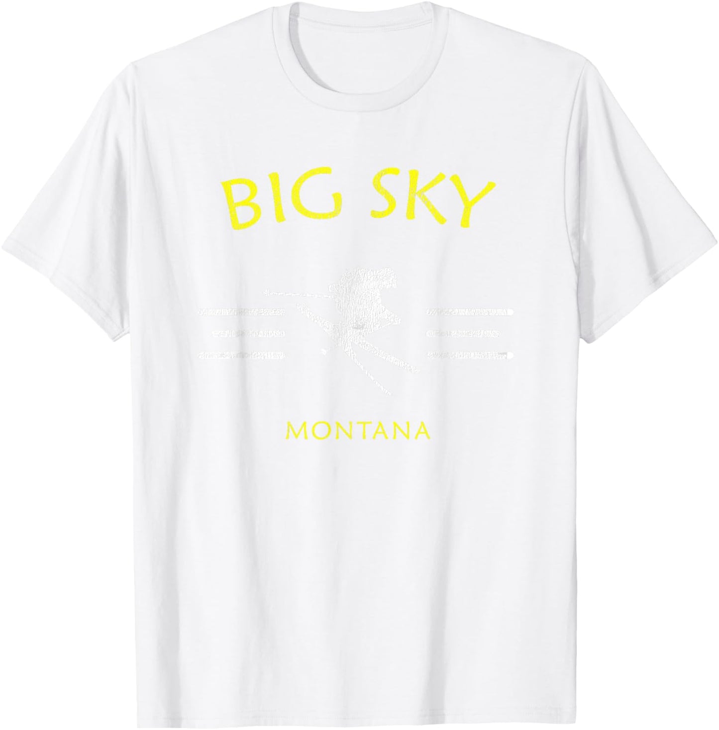 Big Sky Skiing Montana Ski T-Shirt - T-Shirt | White