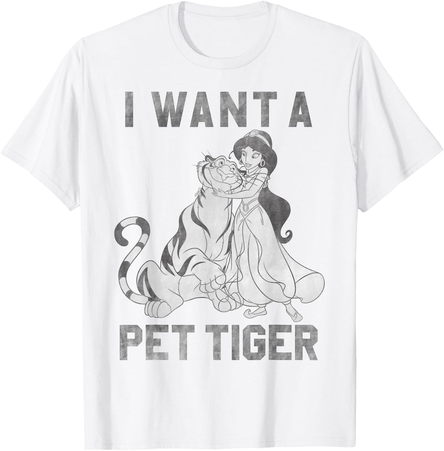 Disney Aladdin Jasmine And Rajah I Want A Pet Tiger T-Shirt - T-Shirt | White