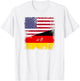 Half German Flag | Vintage Germany USA Gift T-Shirt - T-Shirt | White