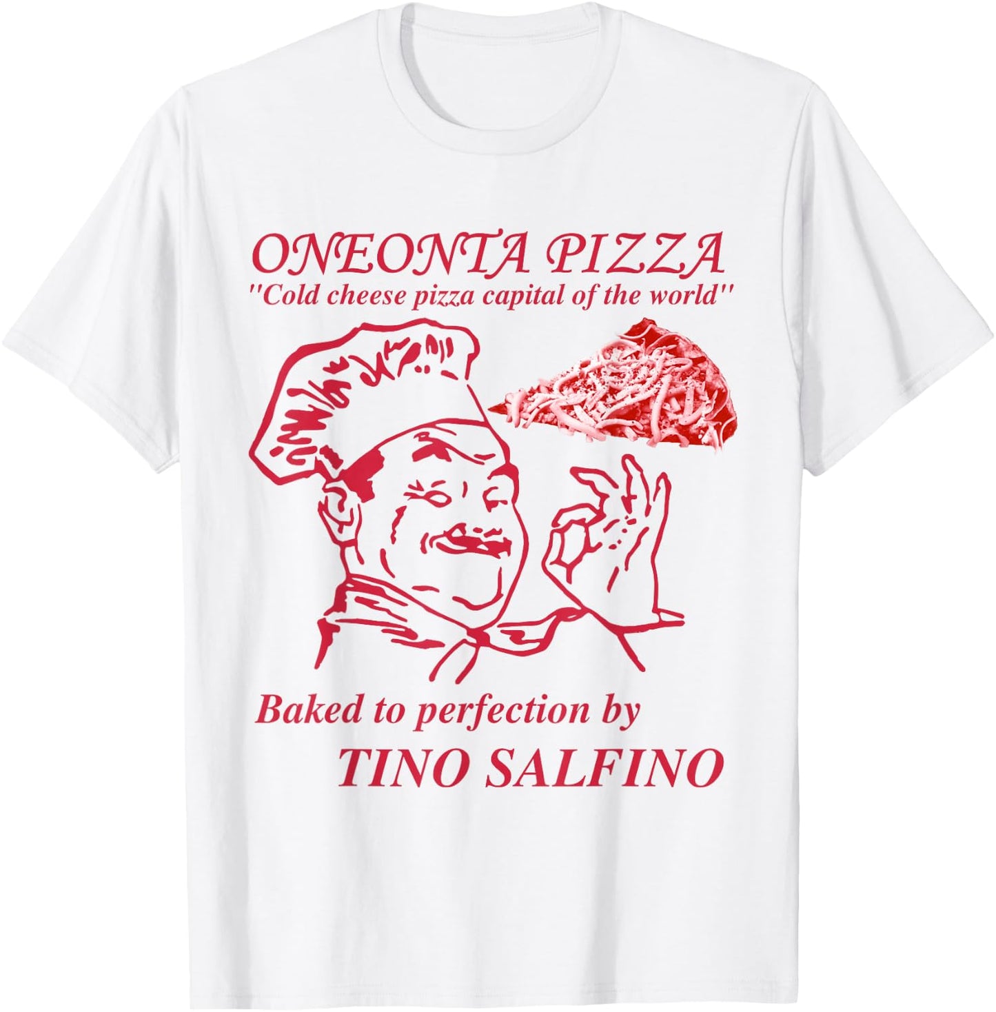 133 Apparel Oneonta NY Cold Cheese Pizza T-Shirt - T-Shirt | White