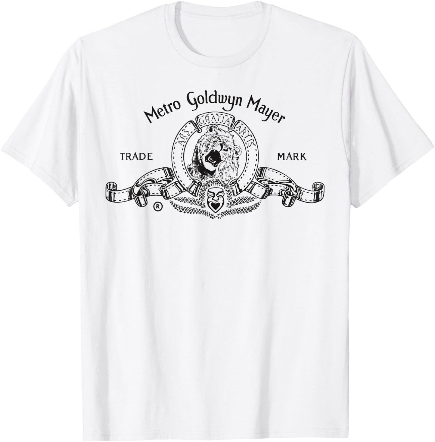 MGM Classic Lion Outlined Logo T-Shirt - T-Shirt | White
