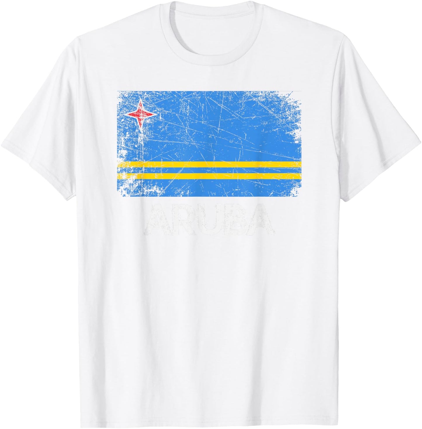 Aruban Flag | Vintage Made In Aruba Gift T-Shirt - T-Shirt | White