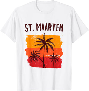 St. Maarten Retro Tropical Cruise Vacation Souvenir Graphic T-Shirt - T-Shirt | White