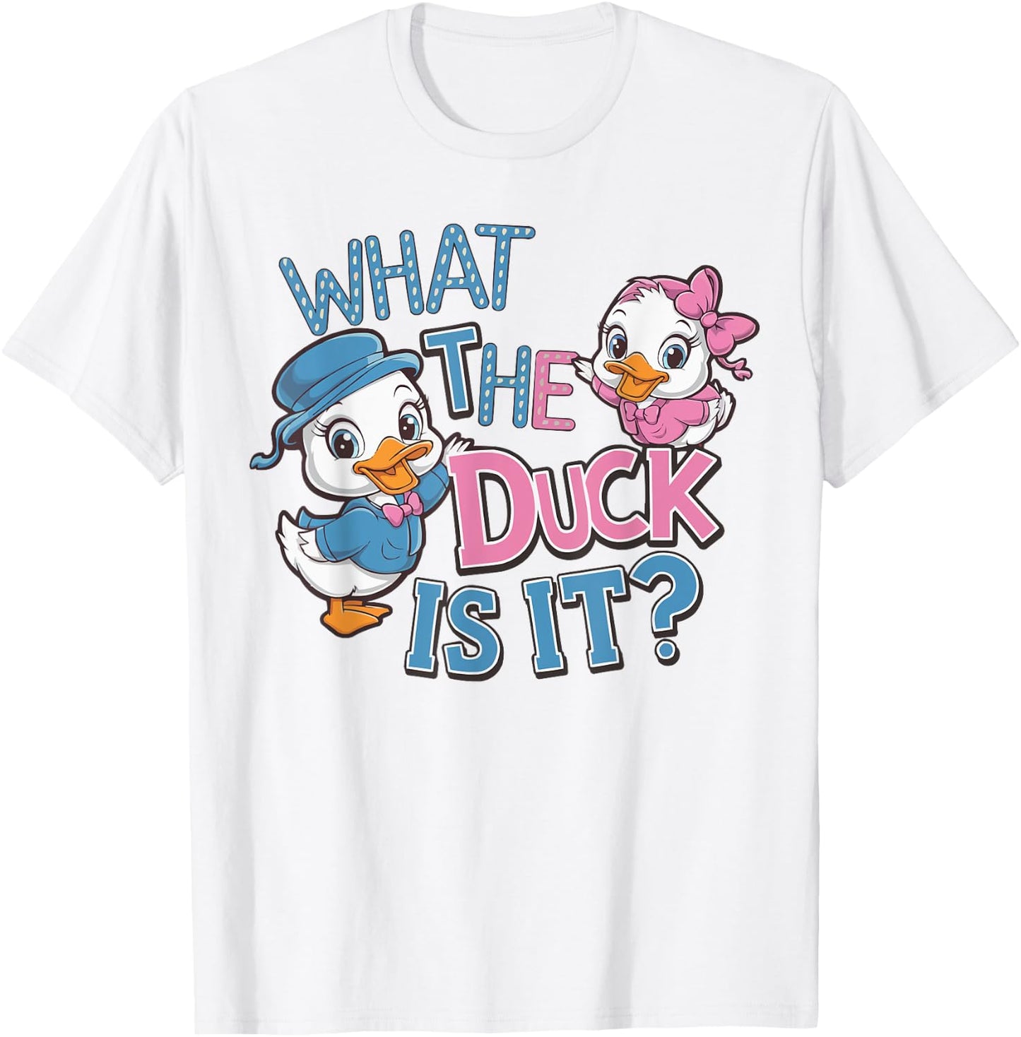 What the Duck Is It Gender Reveal Baby Shower Party T-Shirt - T-Shirt | White