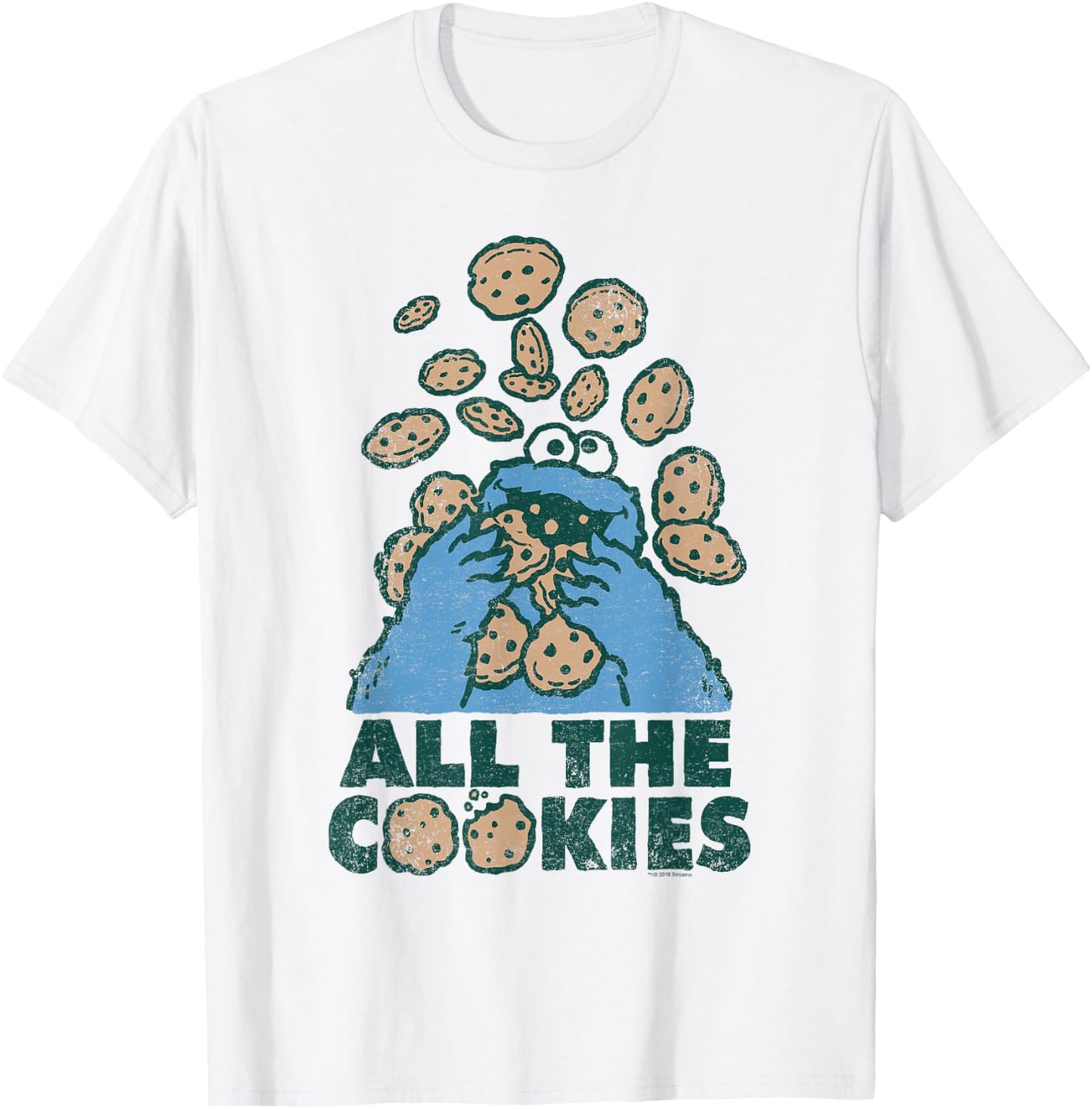 Sesame Street Cookie Monster All the Cookies T-Shirt - T-Shirt | White