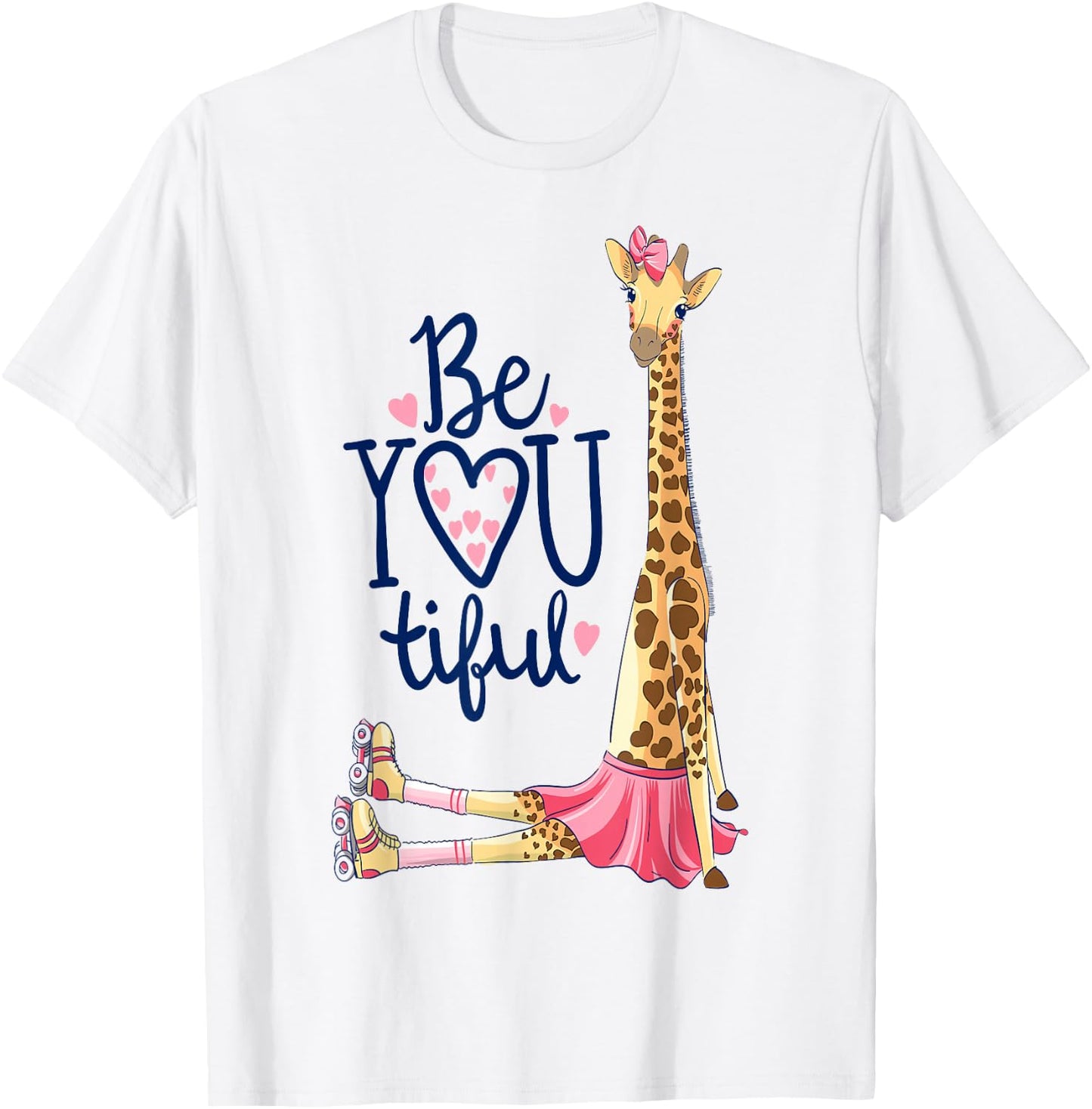 Roller Skate Giraffe t shirt; Roller Skate Derby t shirt T-Shirt - T-Shirt | White