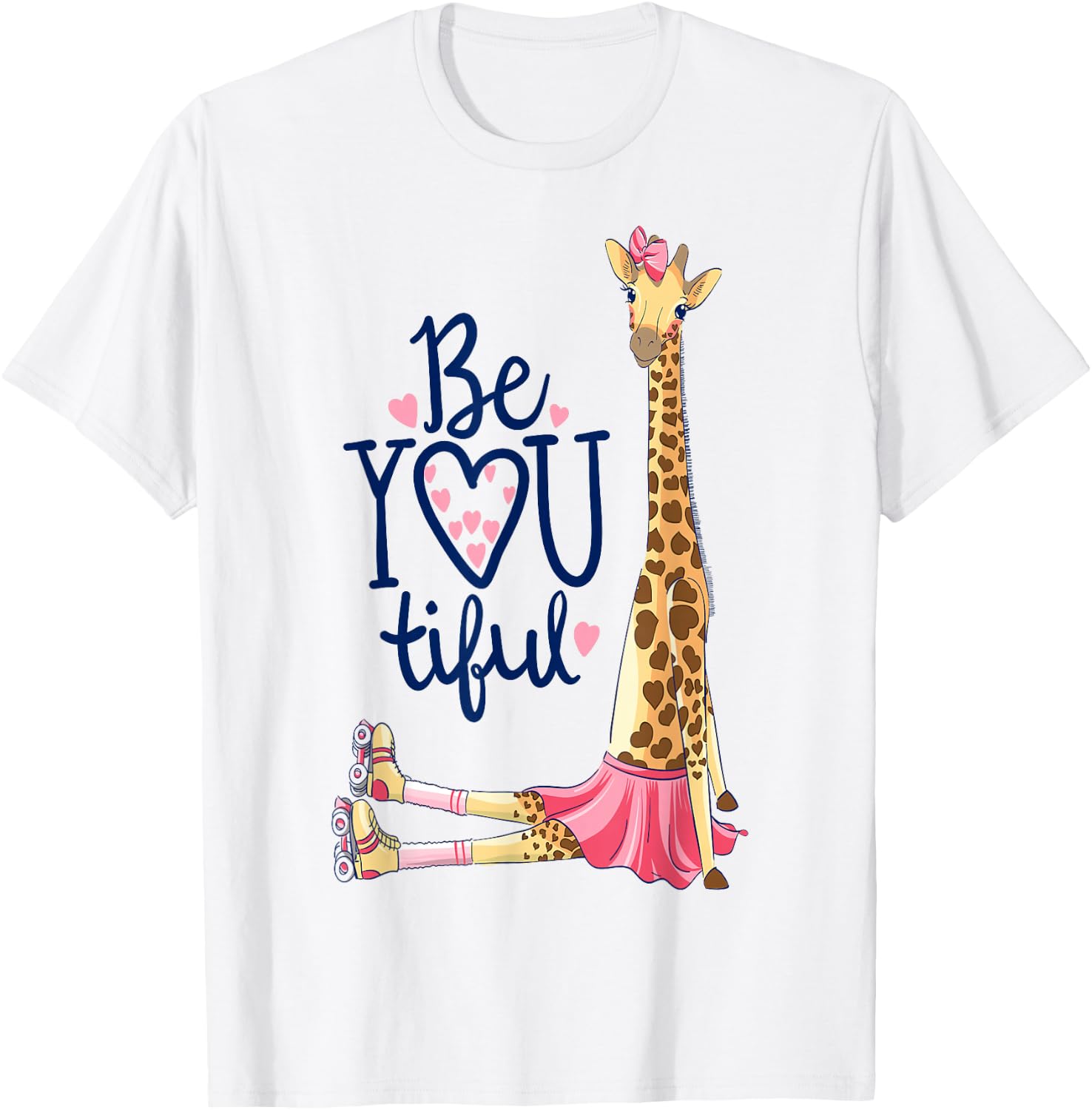 Roller Skate Giraffe t shirt; Roller Skate Derby t shirt T-Shirt - T-Shirt | White