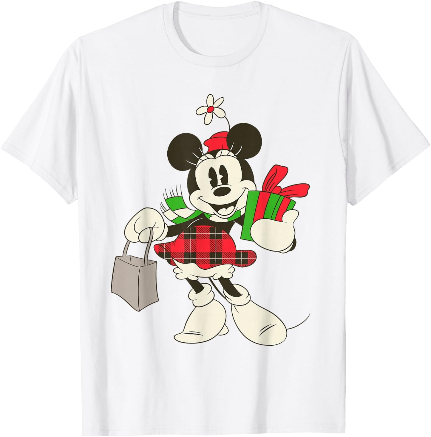 Disney Vintage Minnie Mouse Retro Holiday Short Sleeve T-Shirt - T-Shirt | White