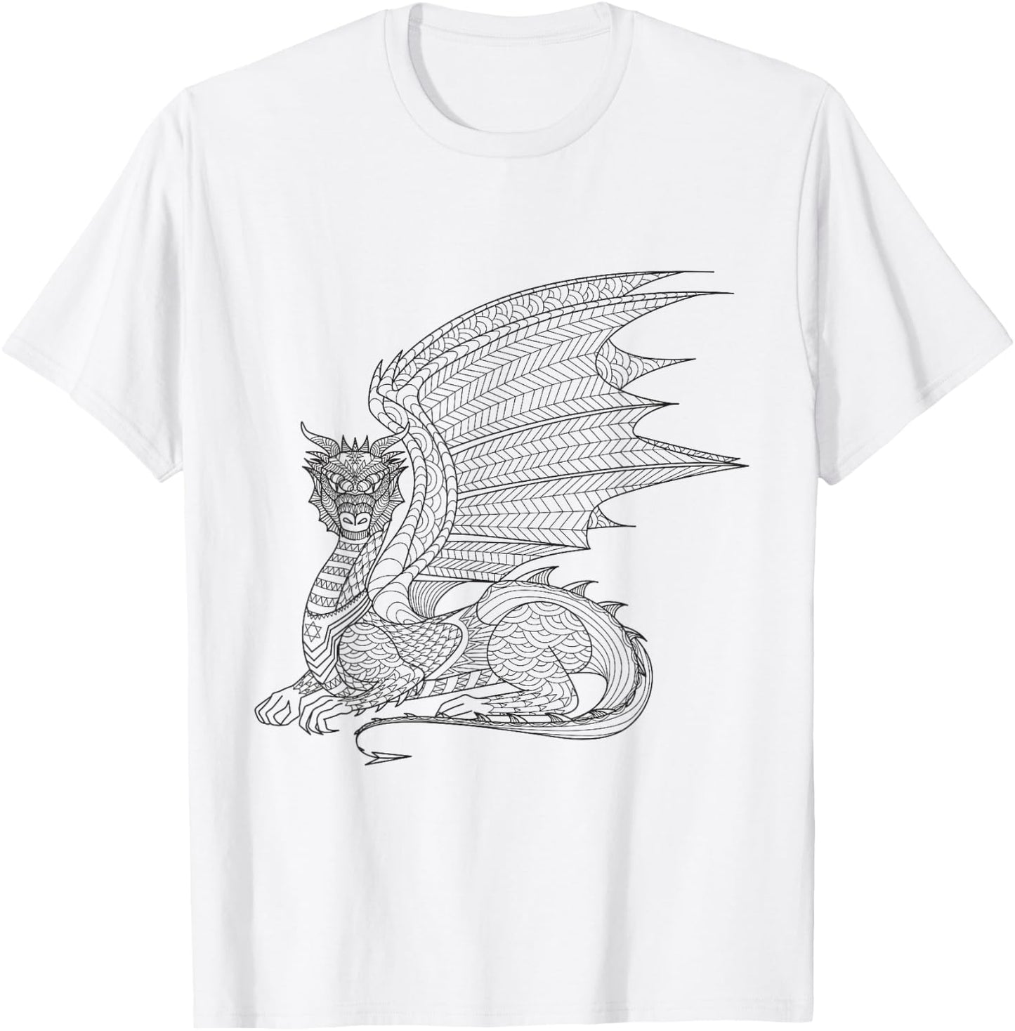 Magical Dragon - Color Your Own Colorific Design T-Shirt - T-Shirt | White