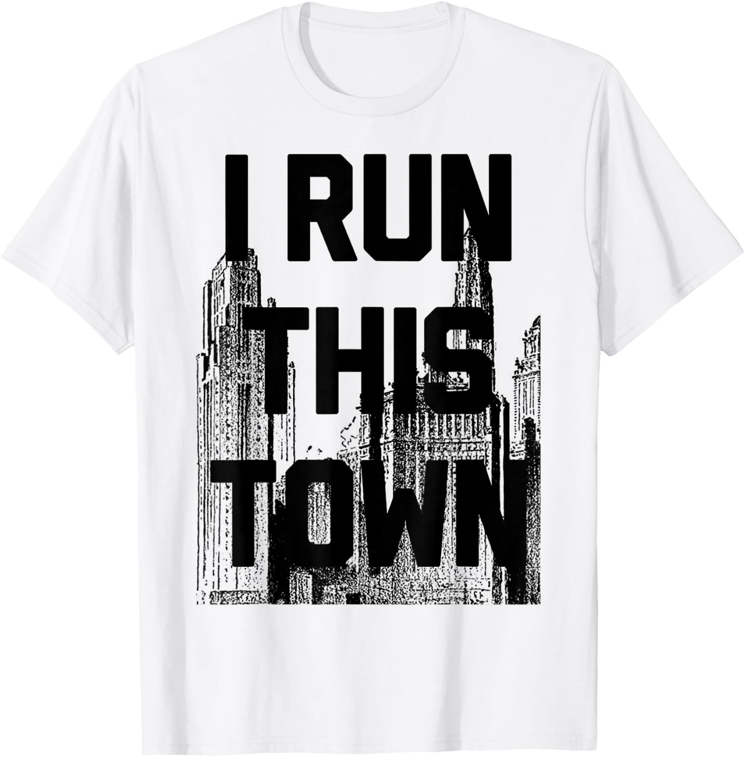 I Run This Town Athletic Running T-Shirt - T-Shirt | White