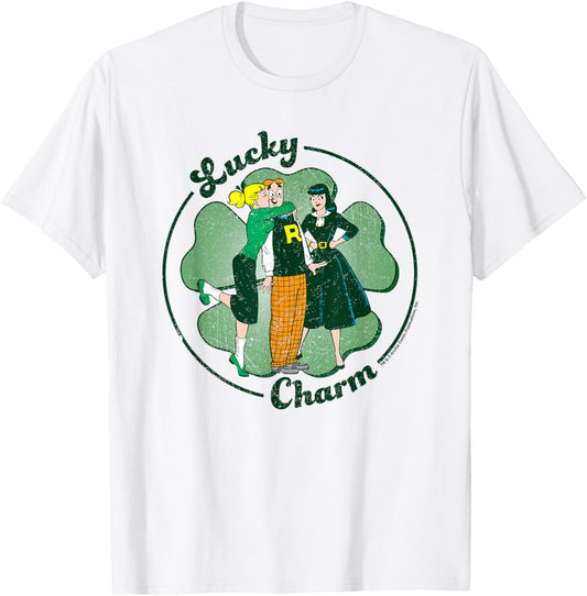 Archie Comics St. Patrick's Day Lucky Charm Distressed T-Shirt - T-Shirt | White