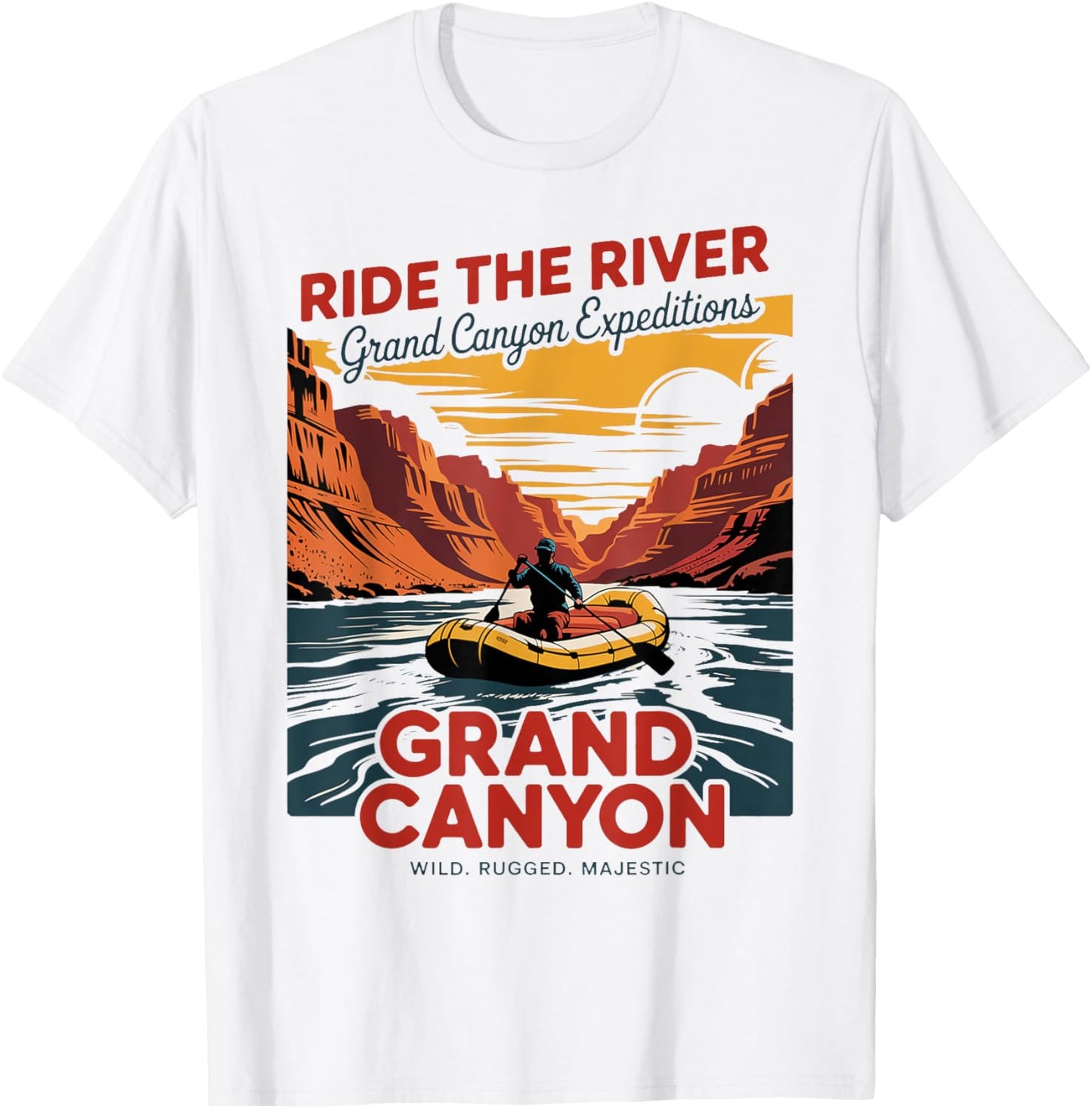 Grand Canyon Colorado River Rafting Vintage T-Shirt - T-Shirt | White