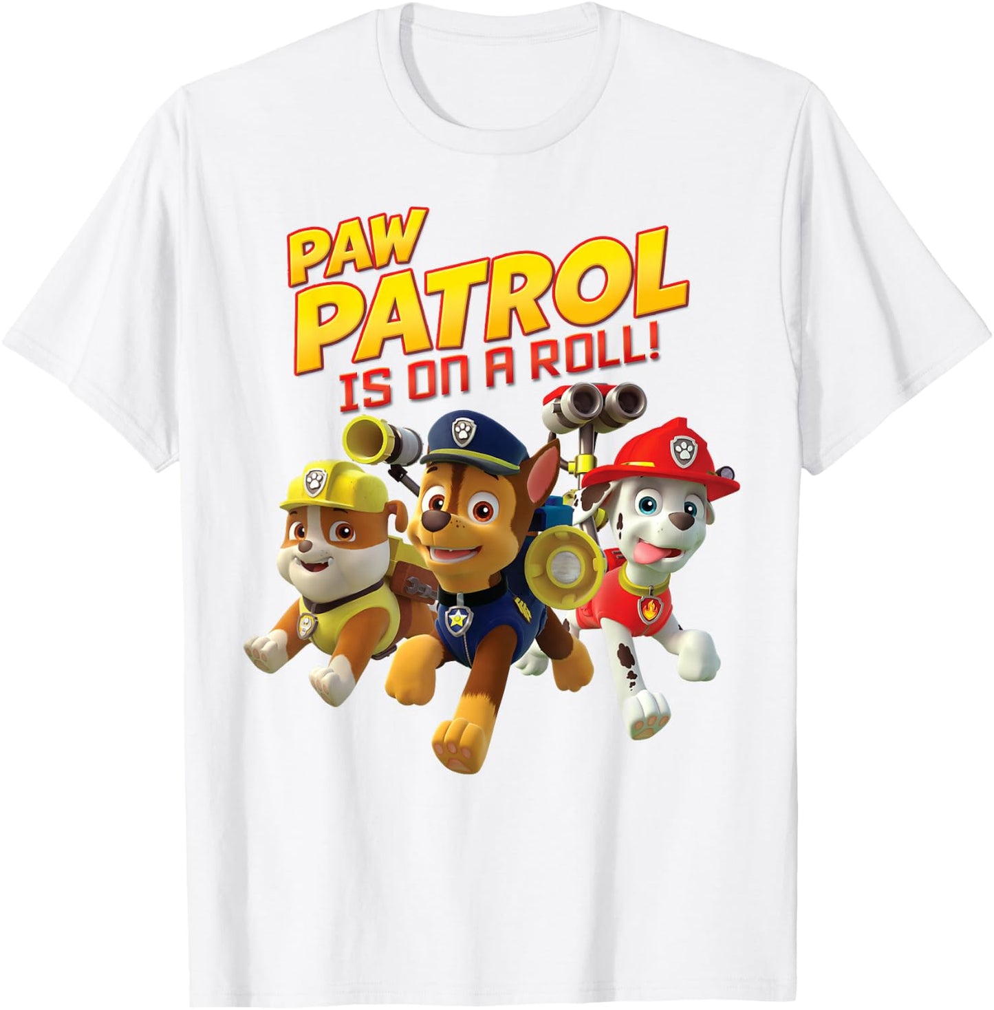 PAW Patrol Is On A Roll Pup Group Leap T-Shirt - T-Shirt | White