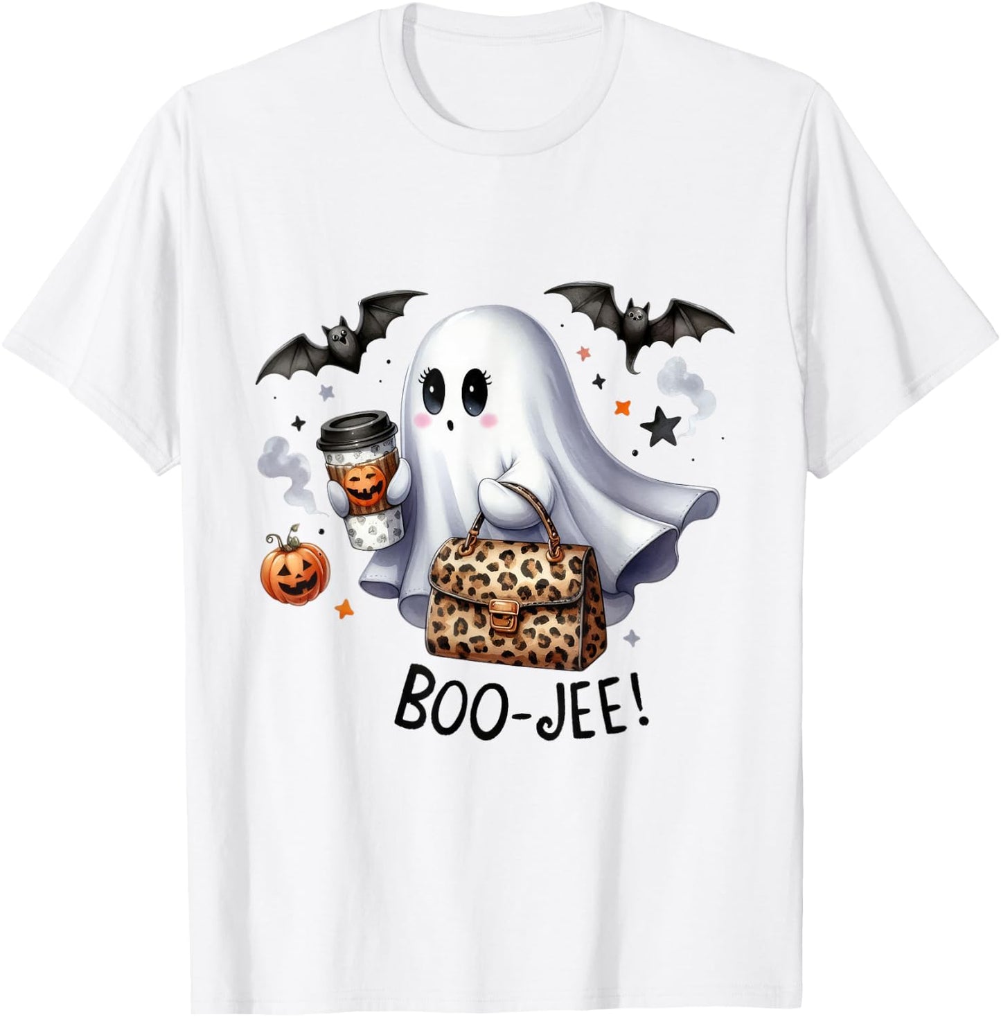 Boo Jee Halloween Ghost Party Costume Women Girl T-Shirt - T-Shirt | White