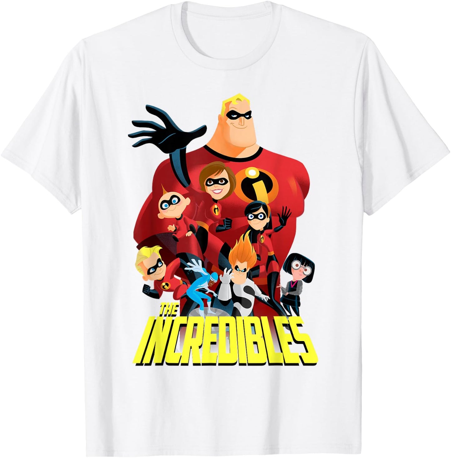 Disney Pixar The Incredibles Bold Movie Logo Group Shot T-Shirt - T-Shirt | White