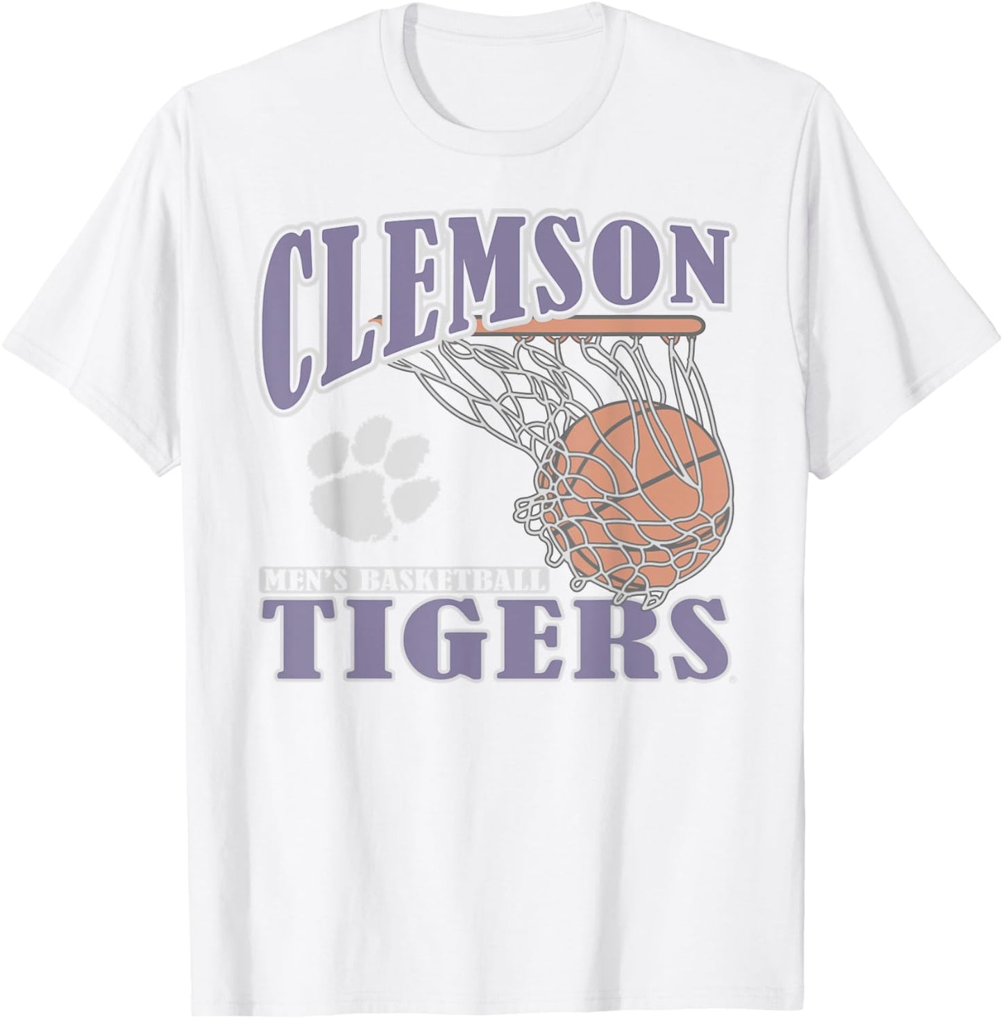Clemson Tigers Basketball Vintage Lift Orange T-Shirt - T-Shirt | White