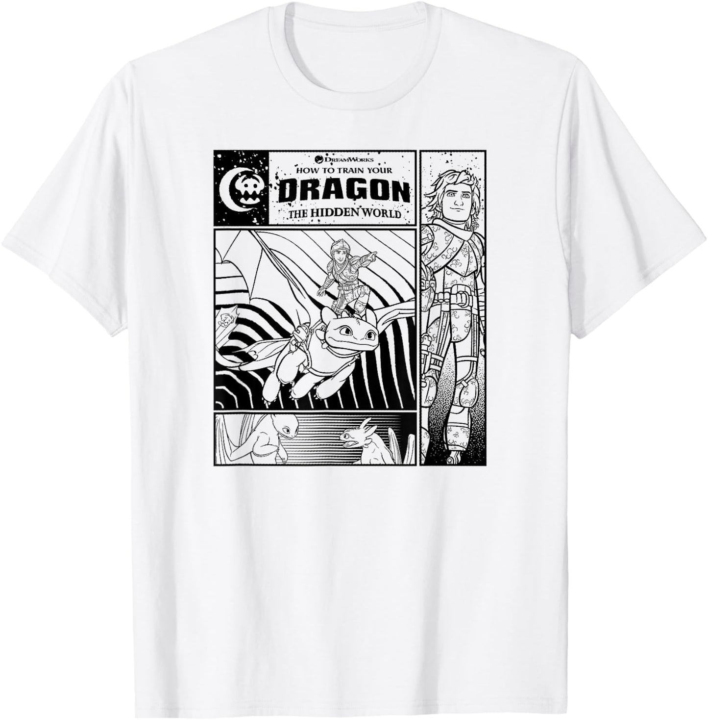 How to Train Your Dragon 3 Four Panel T-Shirt - T-Shirt | White