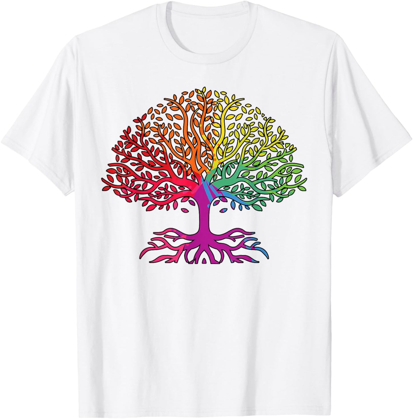 Rainbow Flag Tree of Life LGBT Gay Pride Month LGBTQ Ally T-Shirt - T-Shirt | White