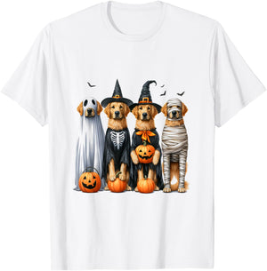 Golden Retriever Ghost Dog Halloween T-Shirt - T-Shirt | White