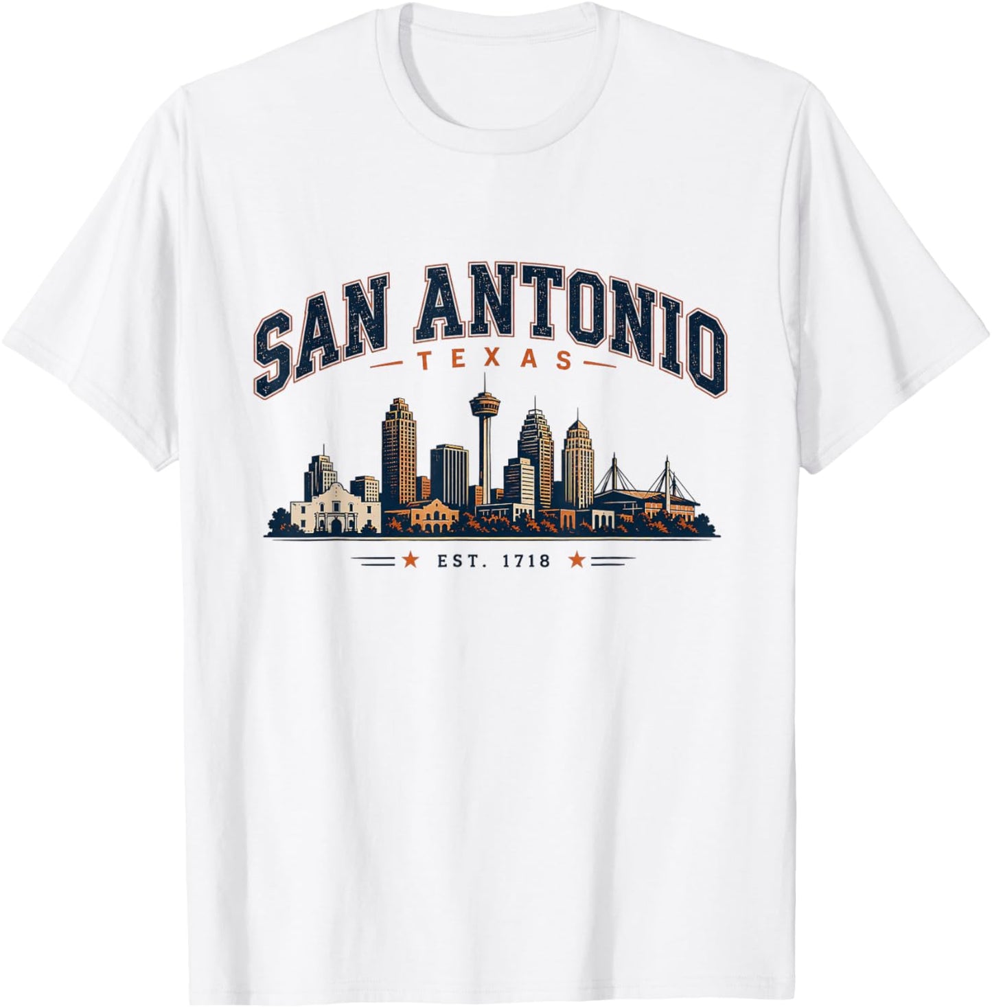 San Antonio Texas Classic Skyline Vintage Style T-Shirt - T-Shirt | White