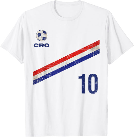 Croatia Hrvatska Flag Zagreb Croatian Jersey Retro T-Shirt - T-Shirt | White