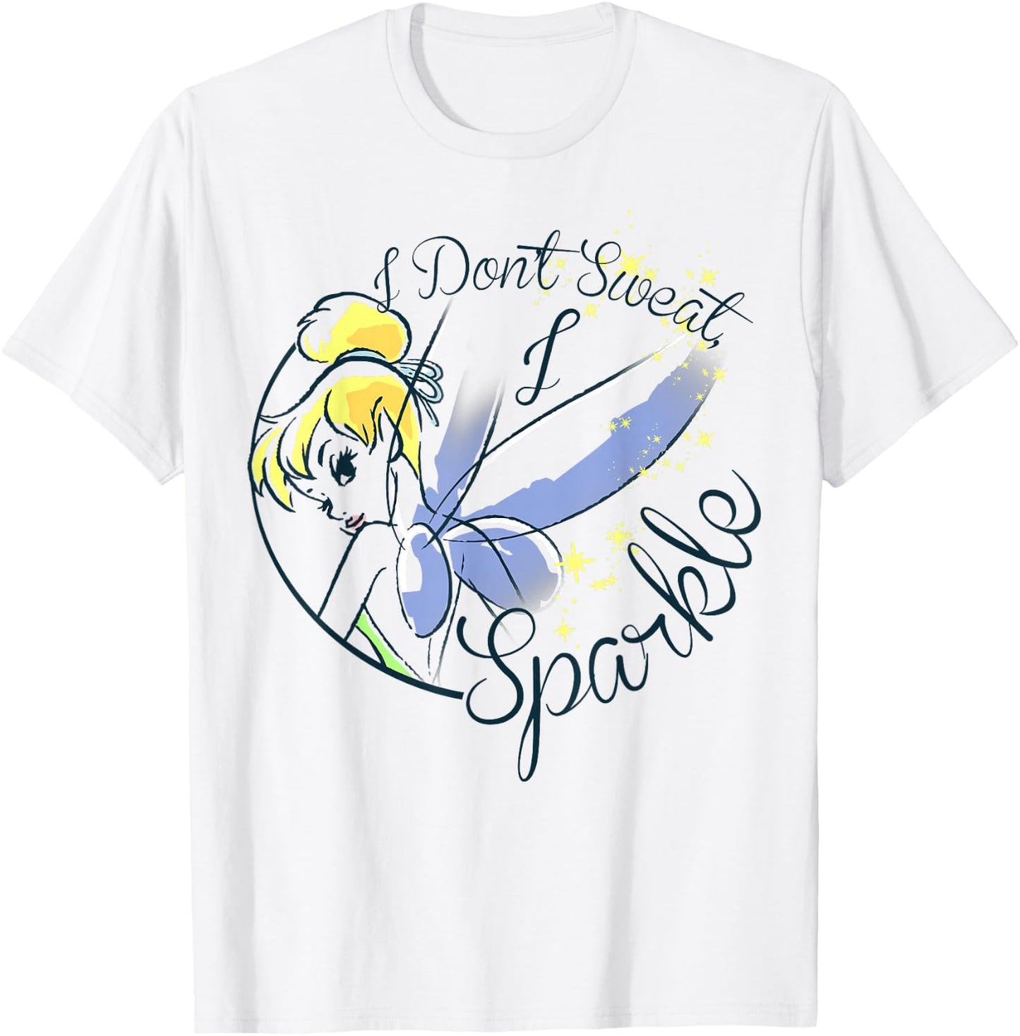 Disney Peter Pan Tinkerbell Sweat Sparkle Graphic T-Shirt - T-Shirt | White