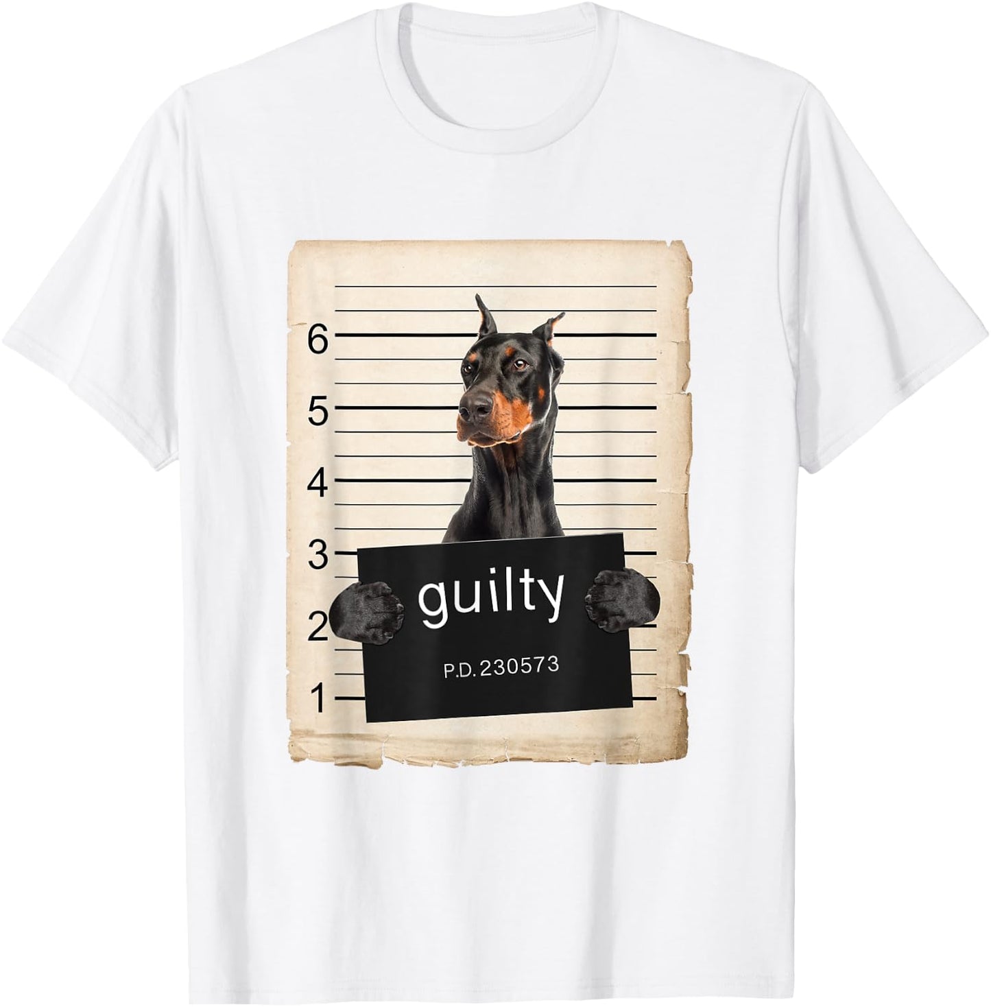 Doberman Pinscher Dog mug shot T-Shirt - T-Shirt | White