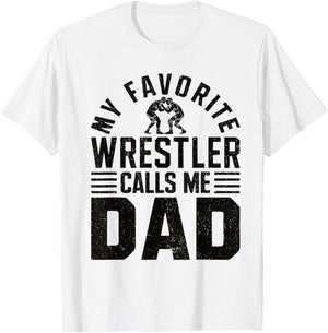 Wrestler Daddy Funny Wrestling Dad T-Shirt - T-Shirt | White