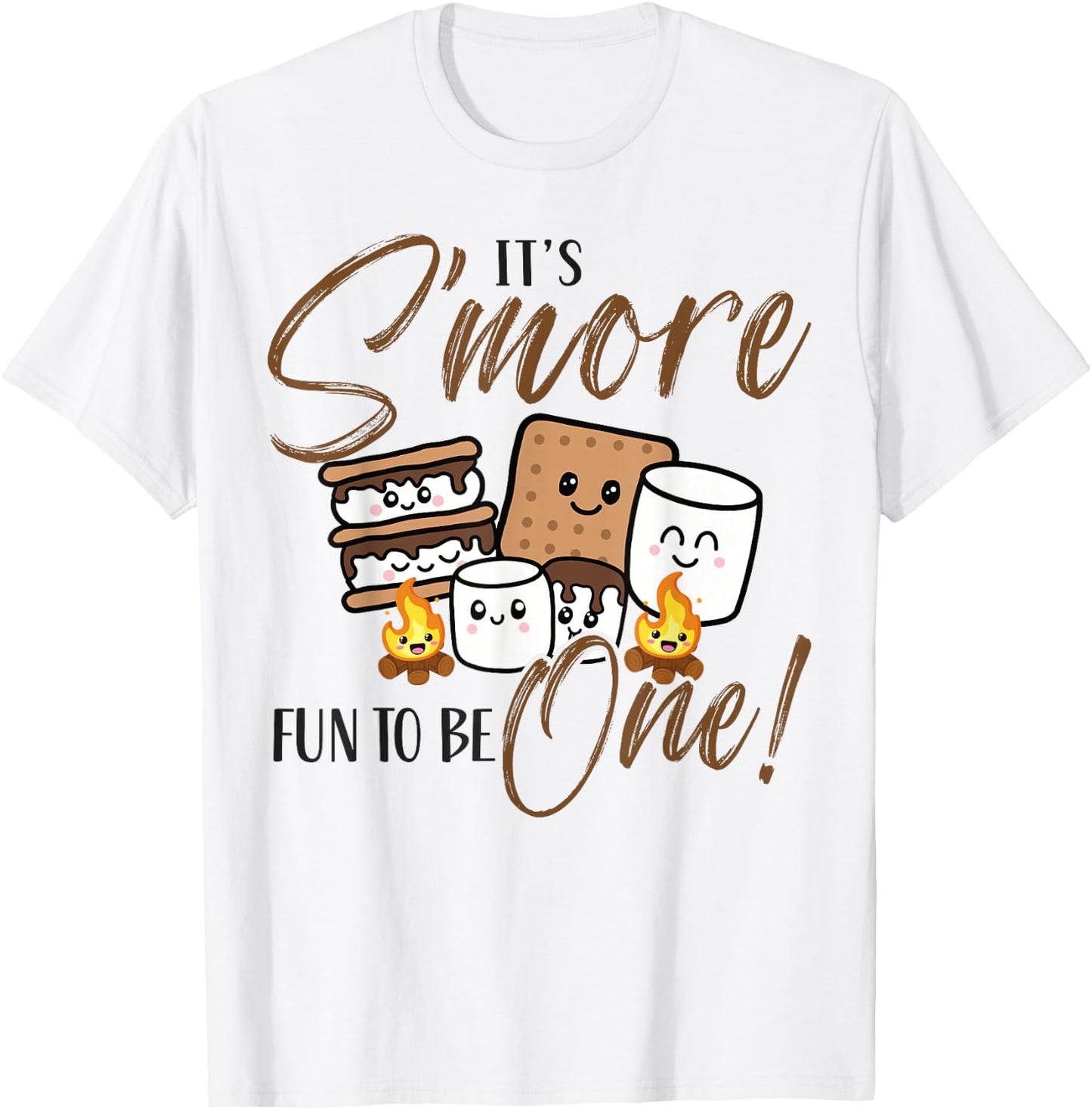 Birthday Campfire Marshmallow It's S'More Fun to Be 1st One T-Shirt - T-Shirt | White