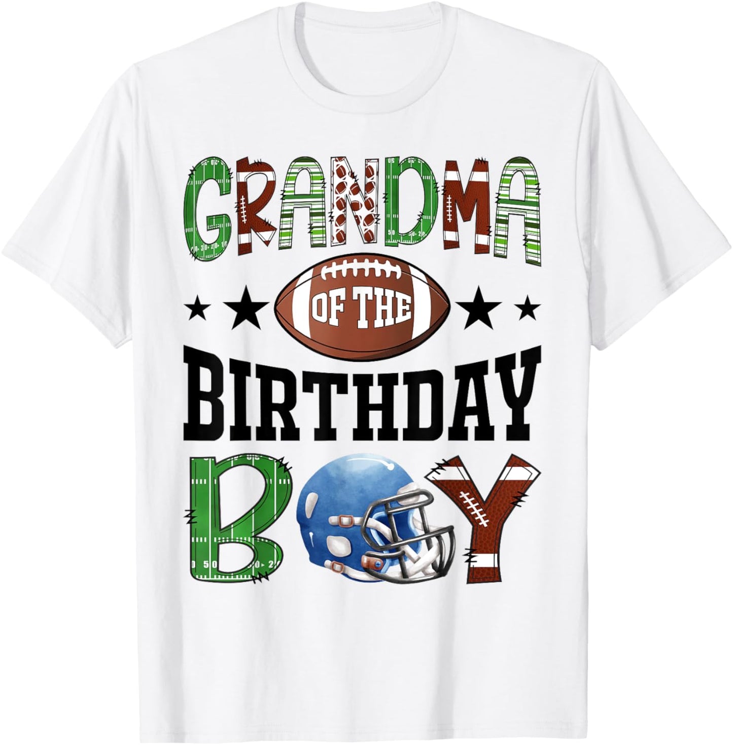 Grandma Of The Birthday Boy Football Lover Game Day T-Shirt - T-Shirt | White