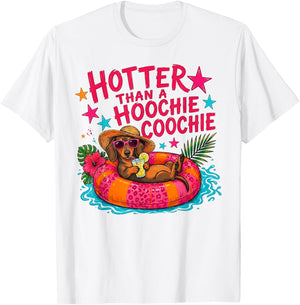 Hotter Than A Hoochie Coochie Dachshund Dog T-Shirt - T-Shirt | White