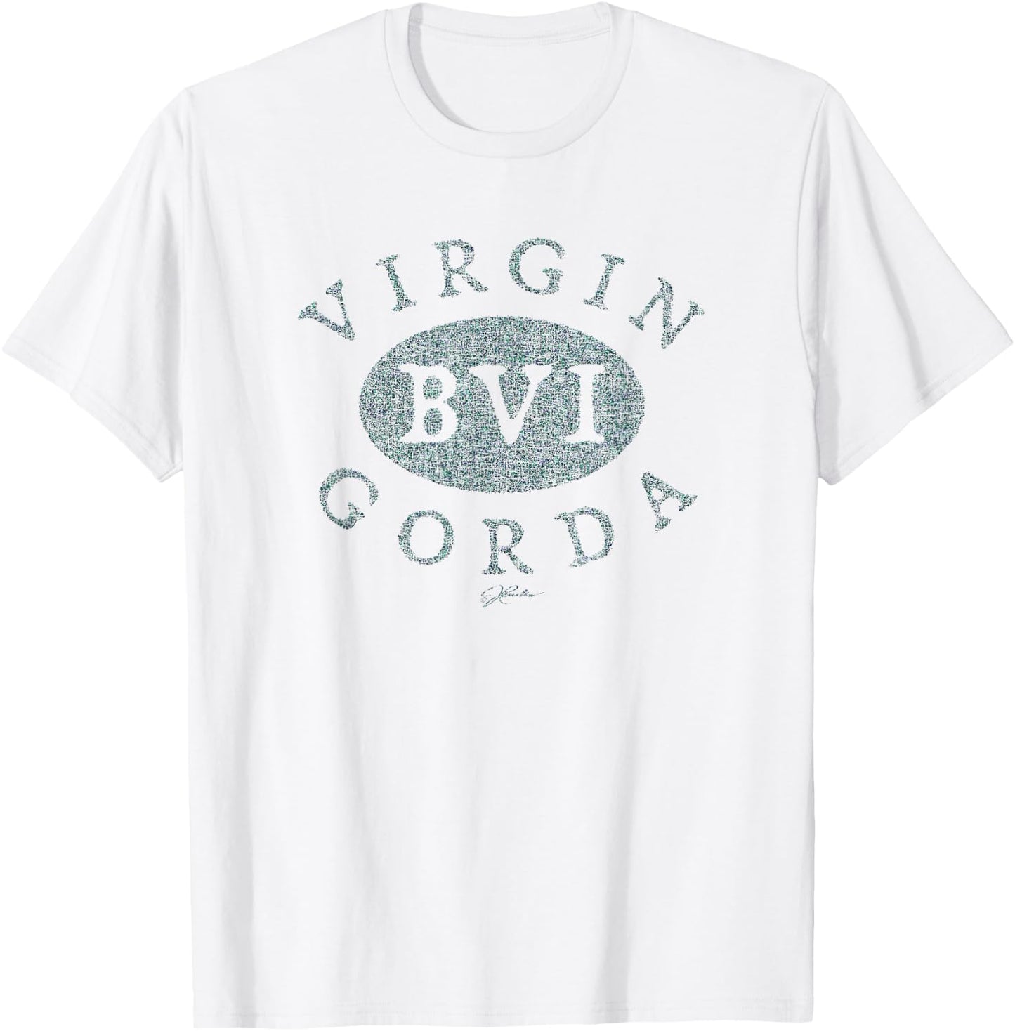 JCombs: Virgin Gorda, BVI (Distressed) T-Shirt - T-Shirt | White