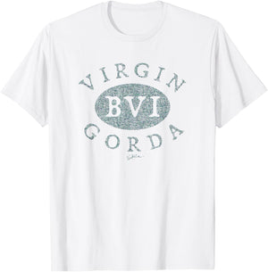 JCombs: Virgin Gorda, BVI (Distressed) T-Shirt - T-Shirt | White