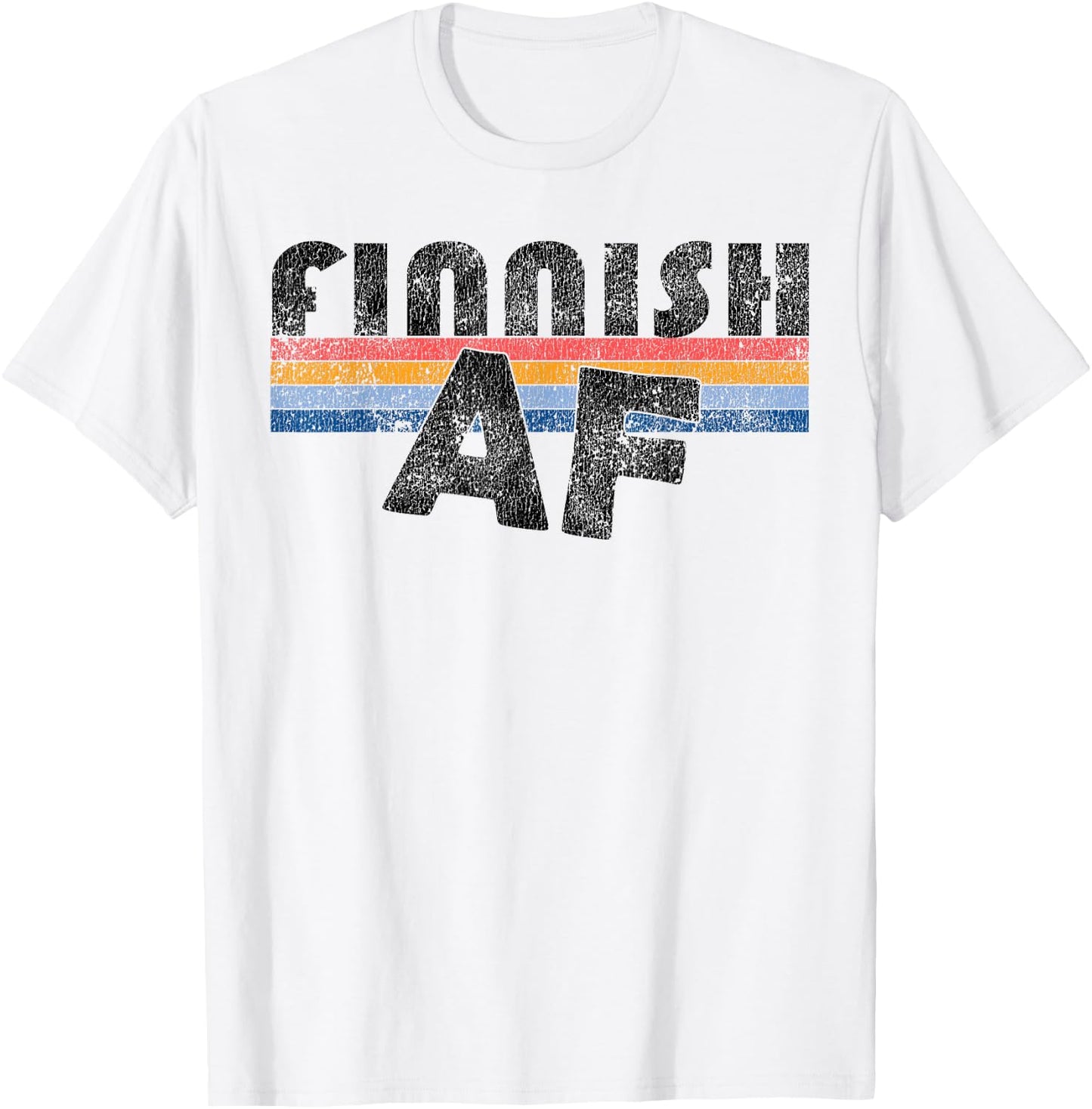 Vintage Style Finnish AF T Shirt Finland Gag Gift T-Shirt - T-Shirt | White