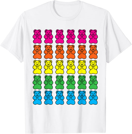 Rainbow Gummy Bear Candy Shirt T-Shirt - T-Shirt | White