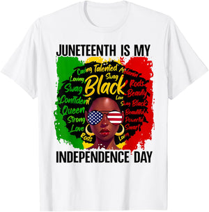 Juneteenth 1865 Freedom Day Black Women Girl African Afro T-Shirt - T-Shirt | White