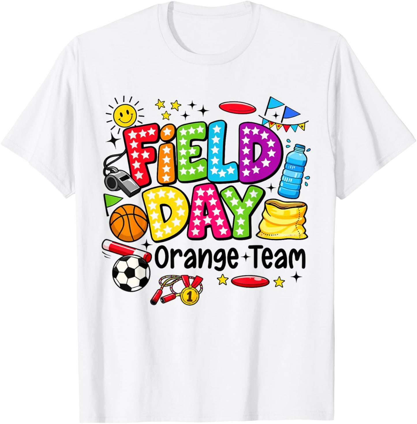 Field Day Orange Team Funny for Kids Teacher Field Day Games T-Shirt - T-Shirt | White
