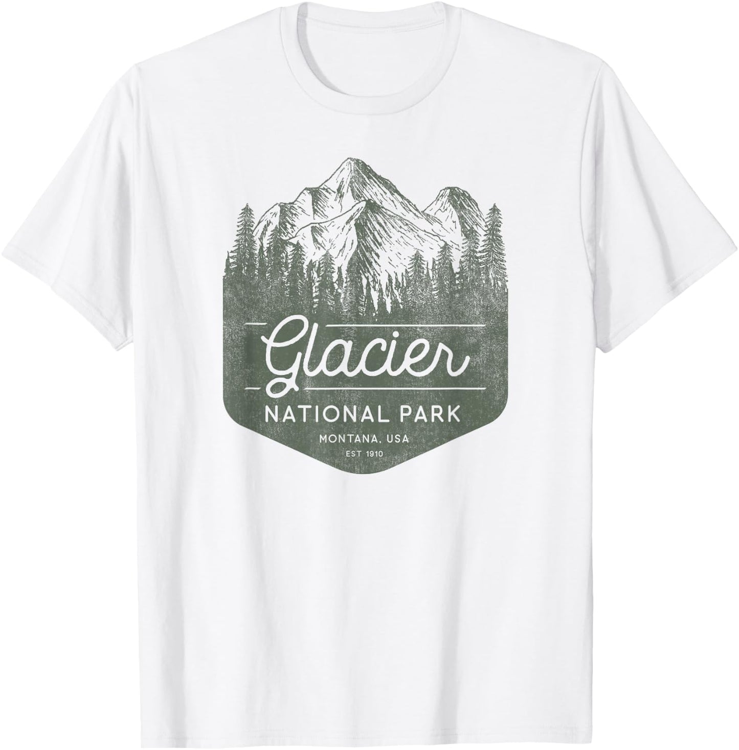 Glacier National Park Shirt - Montana T-Shirt - T-Shirt | White