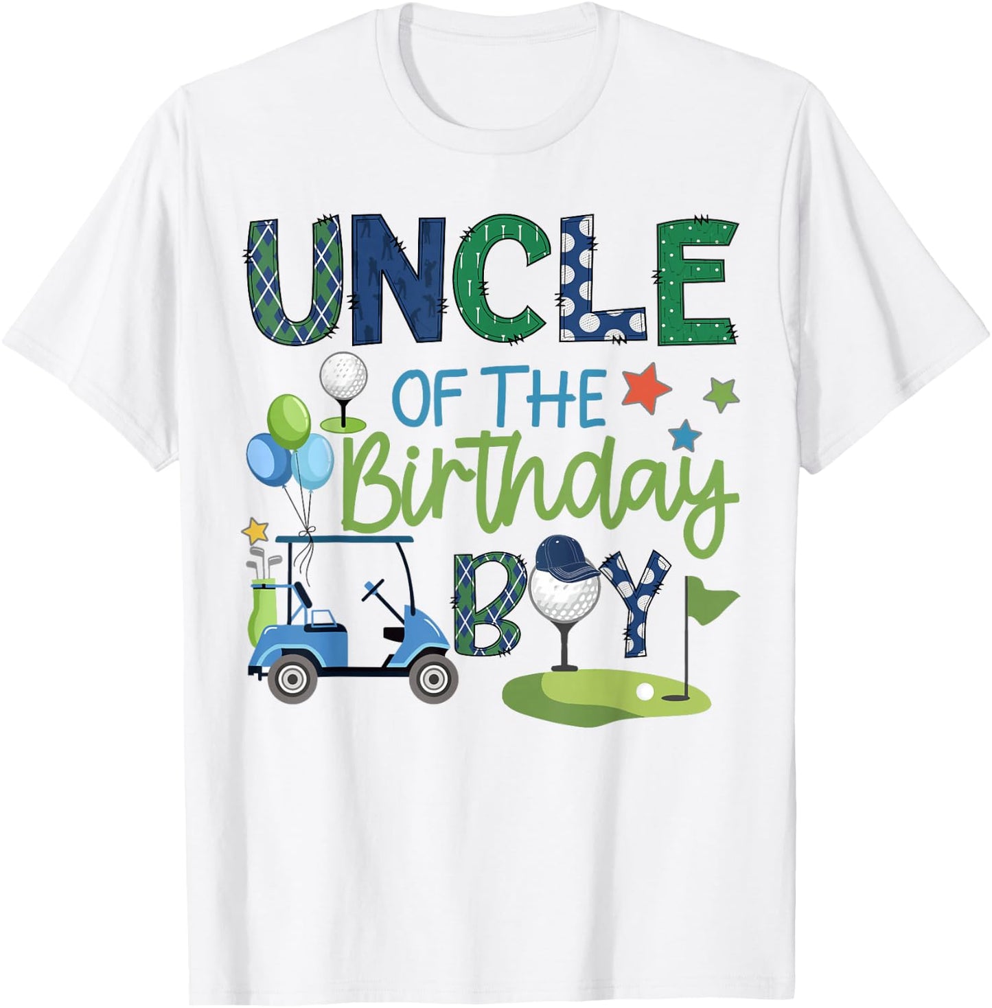 Uncle Of The Birthday Boy Hole in One Golf Sport T-Shirt - T-Shirt | White
