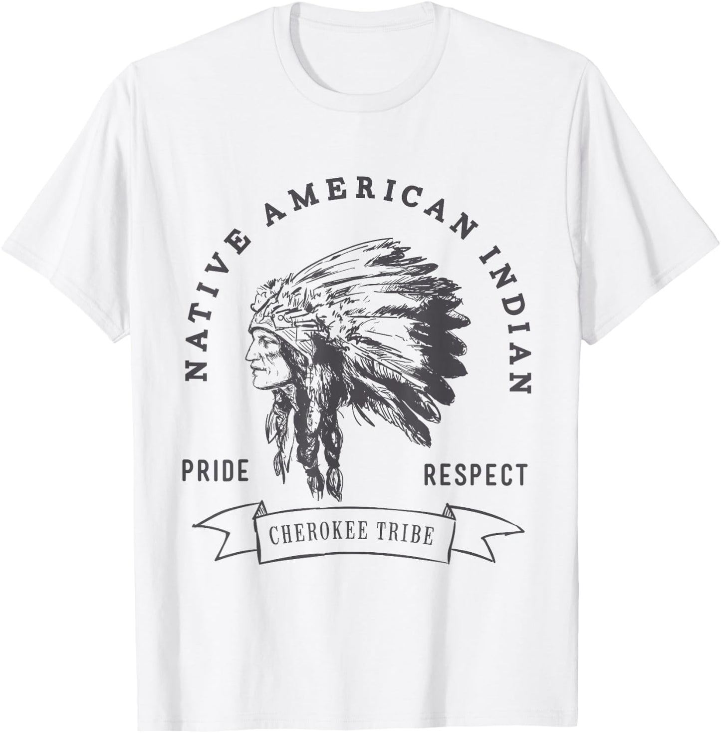 Cherokee Tribe Native American Indian Pride Respect Print T-Shirt - T-Shirt | White
