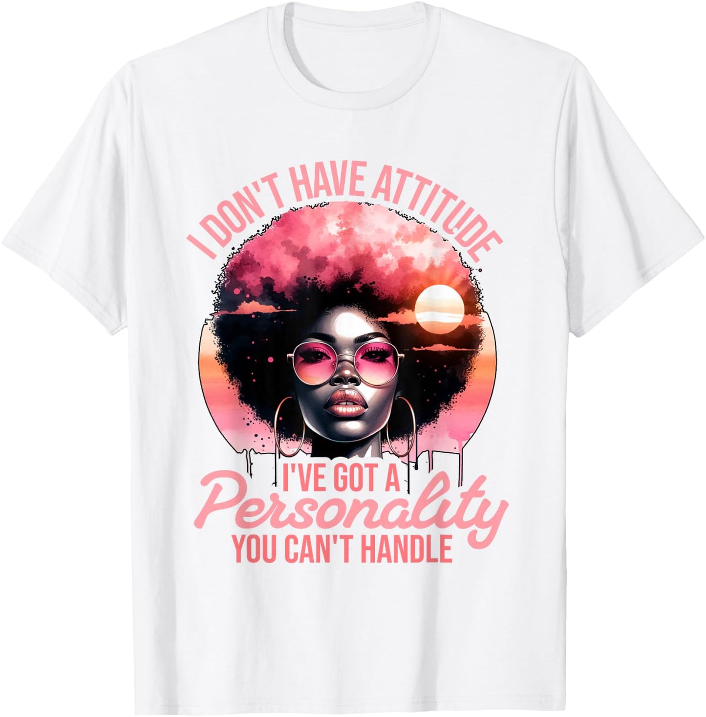 Afro Women Black Pride African American Girl Women Melanin T-Shirt - T-Shirt | White